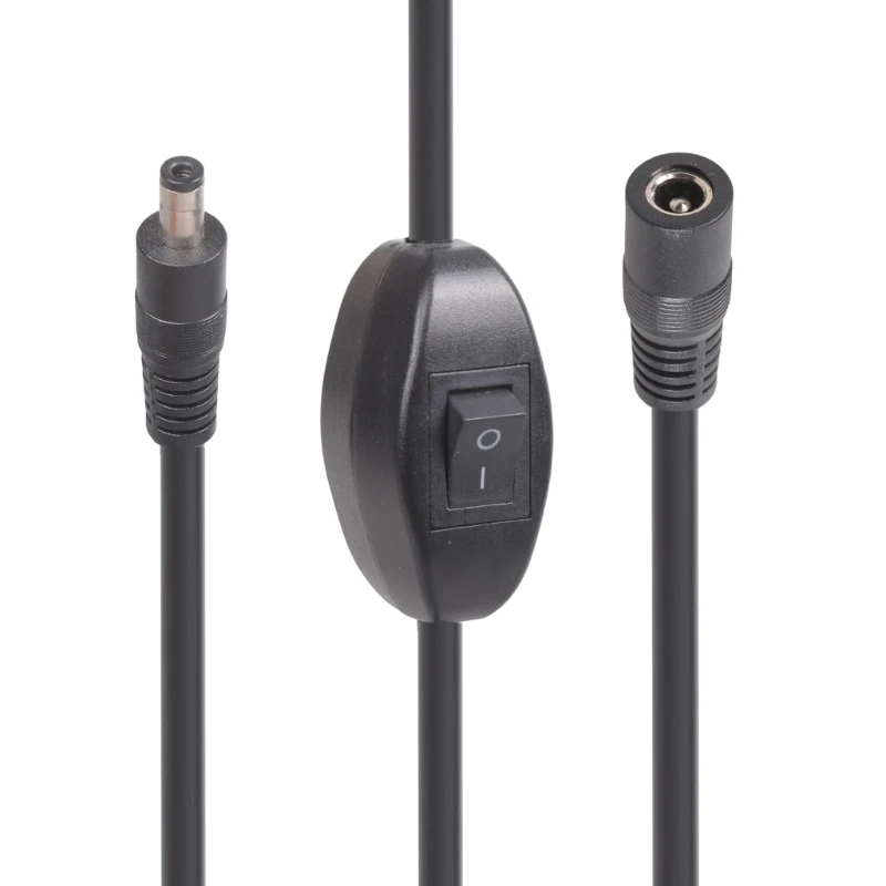  Plastic DC12v Power Cable 5.5x2.1mm Sockets with On Off Button For Blower Fan