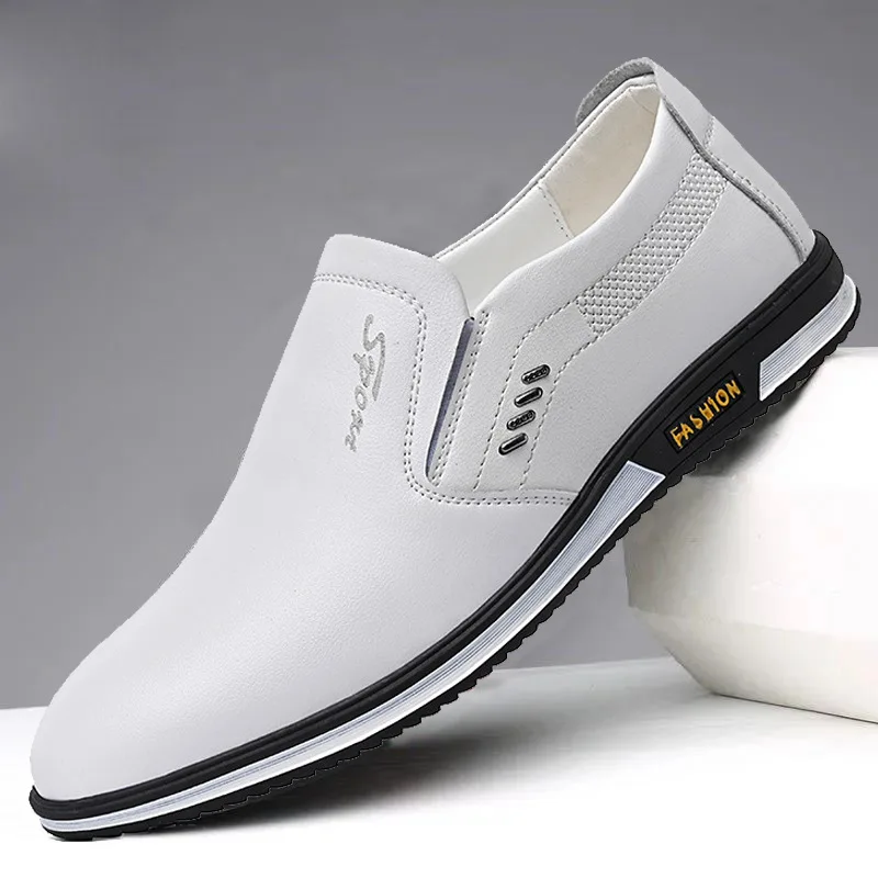 shoes for men new summer casual style Men\'s leather breathable outdoor Doug shoes comfort Flat bottomed men\'s shoes loafers men