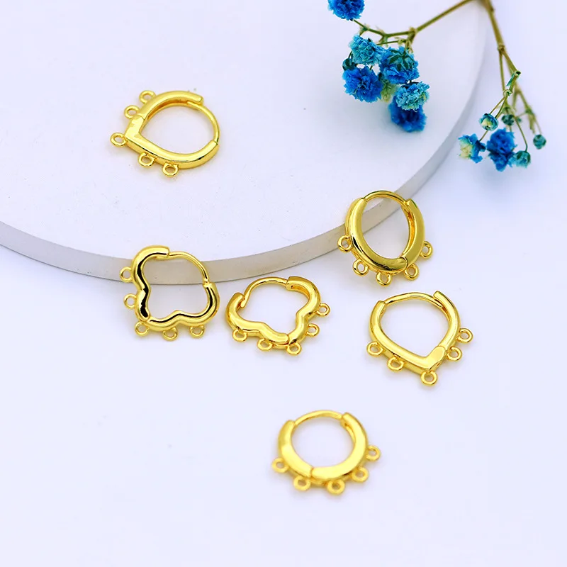 18K Geometric Earring Clasps, DIY Handmade Earrings Semi-Finished Jewelry Accessories