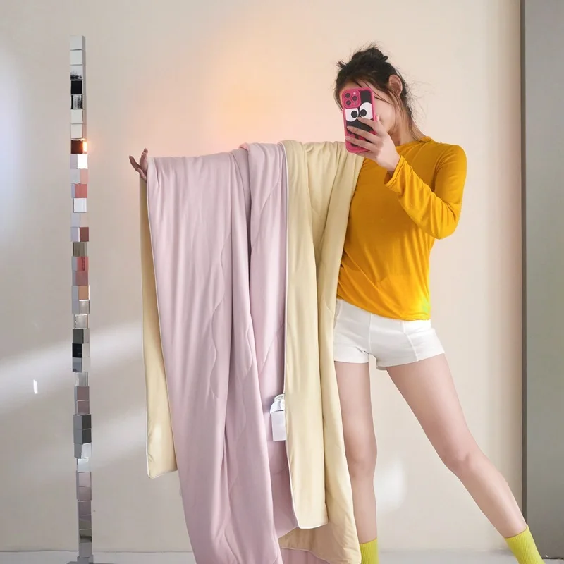 

Легкое летнее однотонное мягкое охлаждающее одеяло из ледяного шелка, двухстороннее холодное покрывало, Cubre Cama 여름 에어 vih 이불