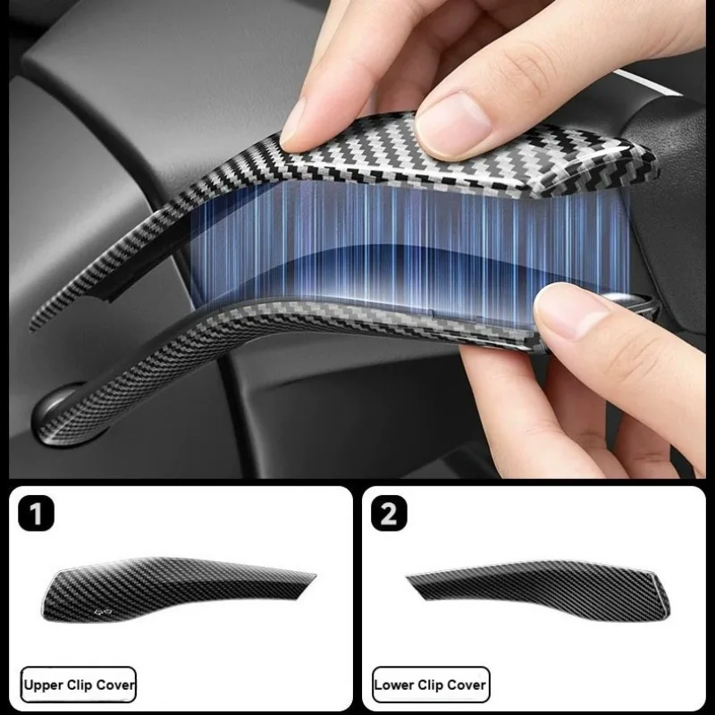 Steering Wheel Shift Paddle Cover for Tesla Model 3 ModelY Juniper ModelYL 2026 ABS Column Shift Knob Decorative Shell Full Wrap