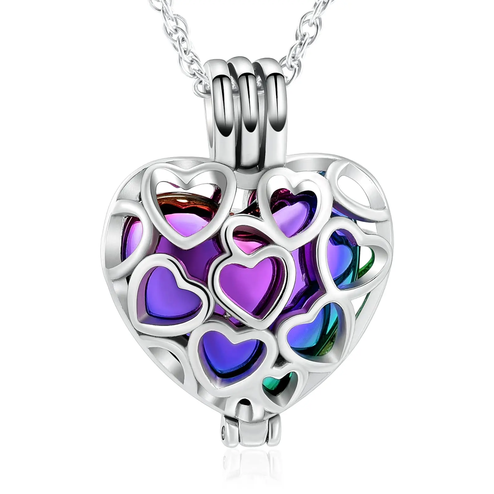 Cremation Jewelry Heart Urn Necklaces for Ashes for Women Stainless Steel Memorial Ashes Keepsake Hollow Pendant Necklace