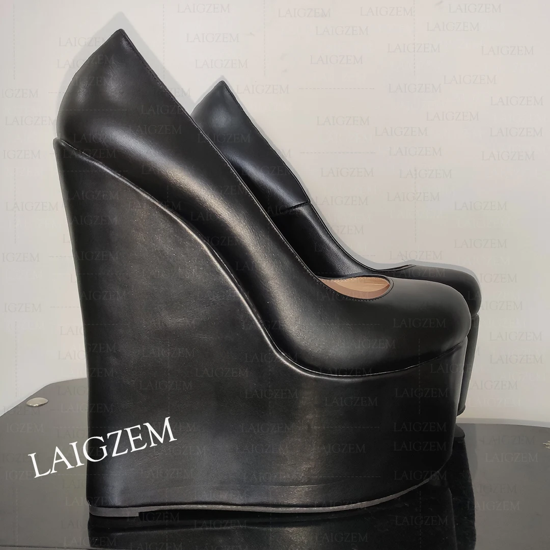 

Yapo Женские туфли-лодочки с круглым носком на танкетке и платформе без шнуровки 20 см, сандалии на очень высоком каблуке, вечерние туфли, женские туфли ручной работы, большой размер 39 42 45 47