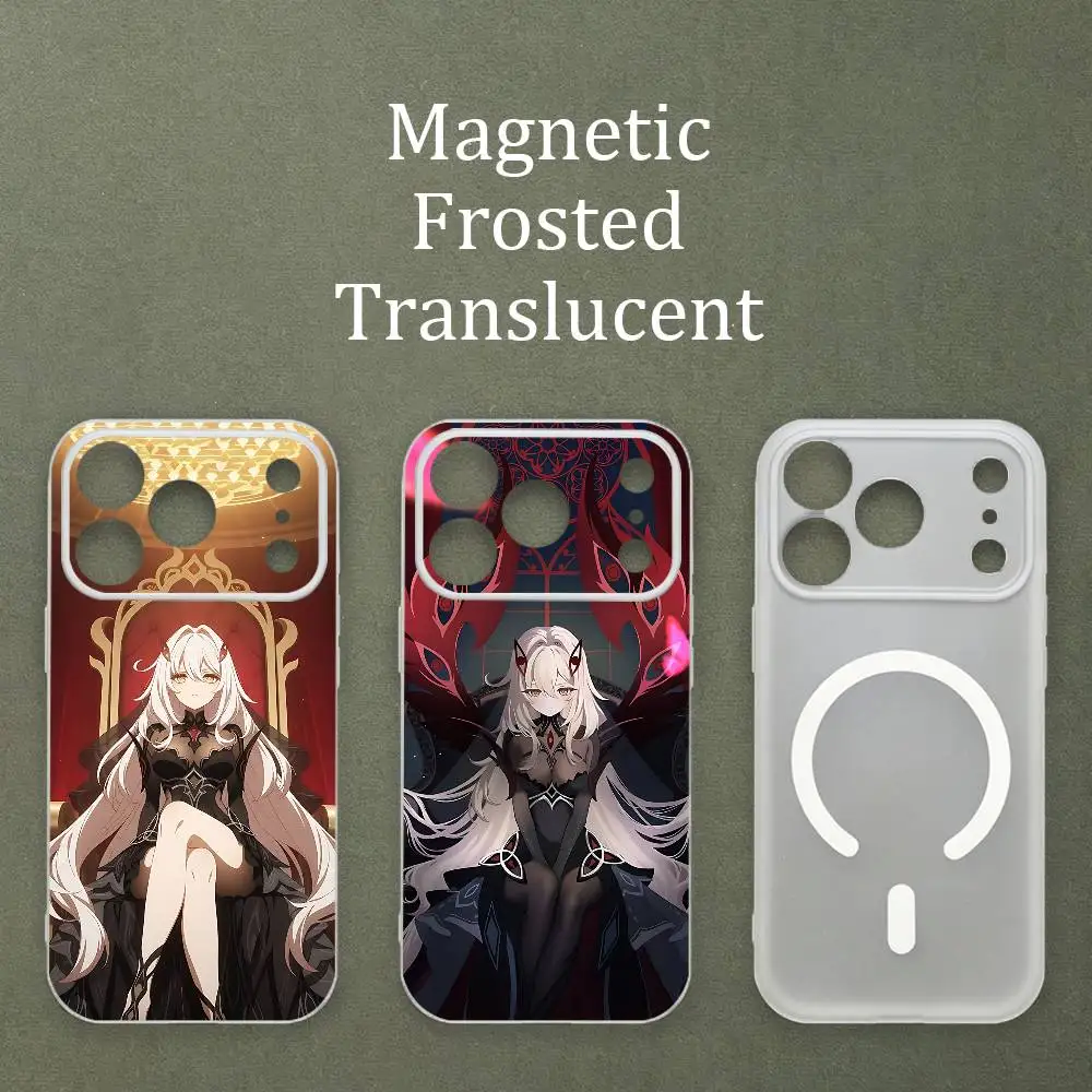Ronova Genshin Magnetic Matte Semi Clear Soft Case For MagSafe Shell iPhone 11 15 17 16 12 14 13 Pro Max