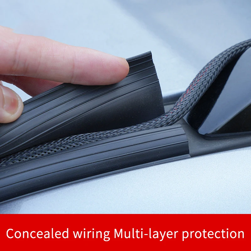 Self-Adhesive Concealed Roof Cable Channel –Linear Cable Management Solution for Organizing Spotlight and Windshield-edge Wiring