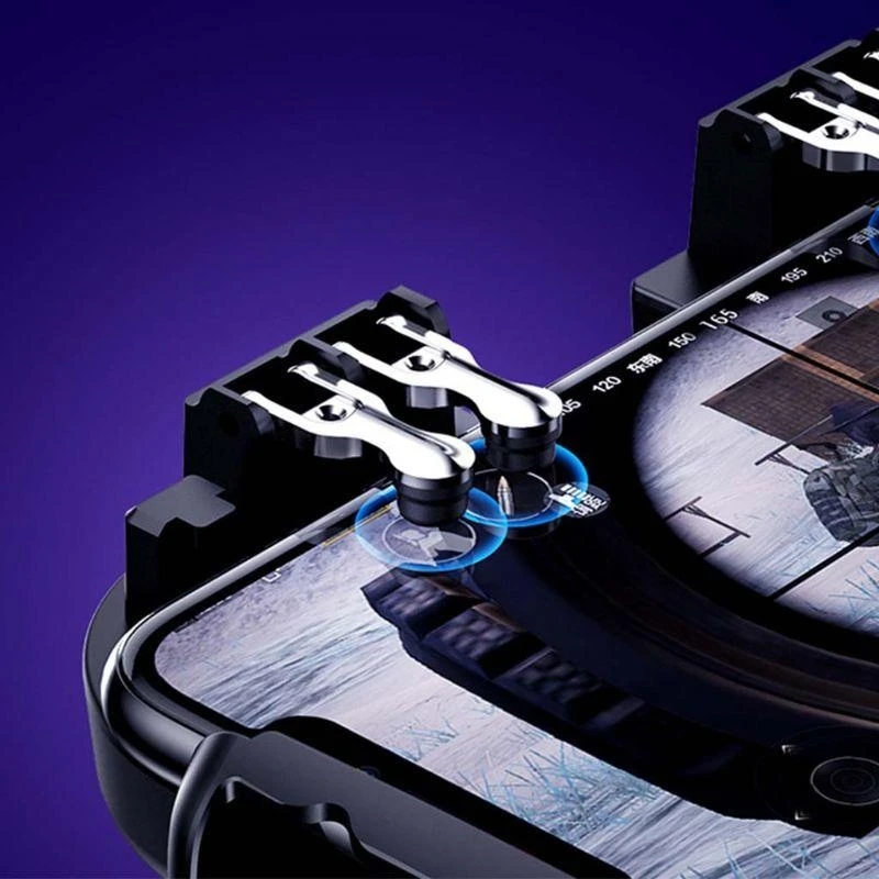 4 Trigger Mobile Game Controller مع مروحة التبريد قابلة للتعديل 6 وضع الإصبع