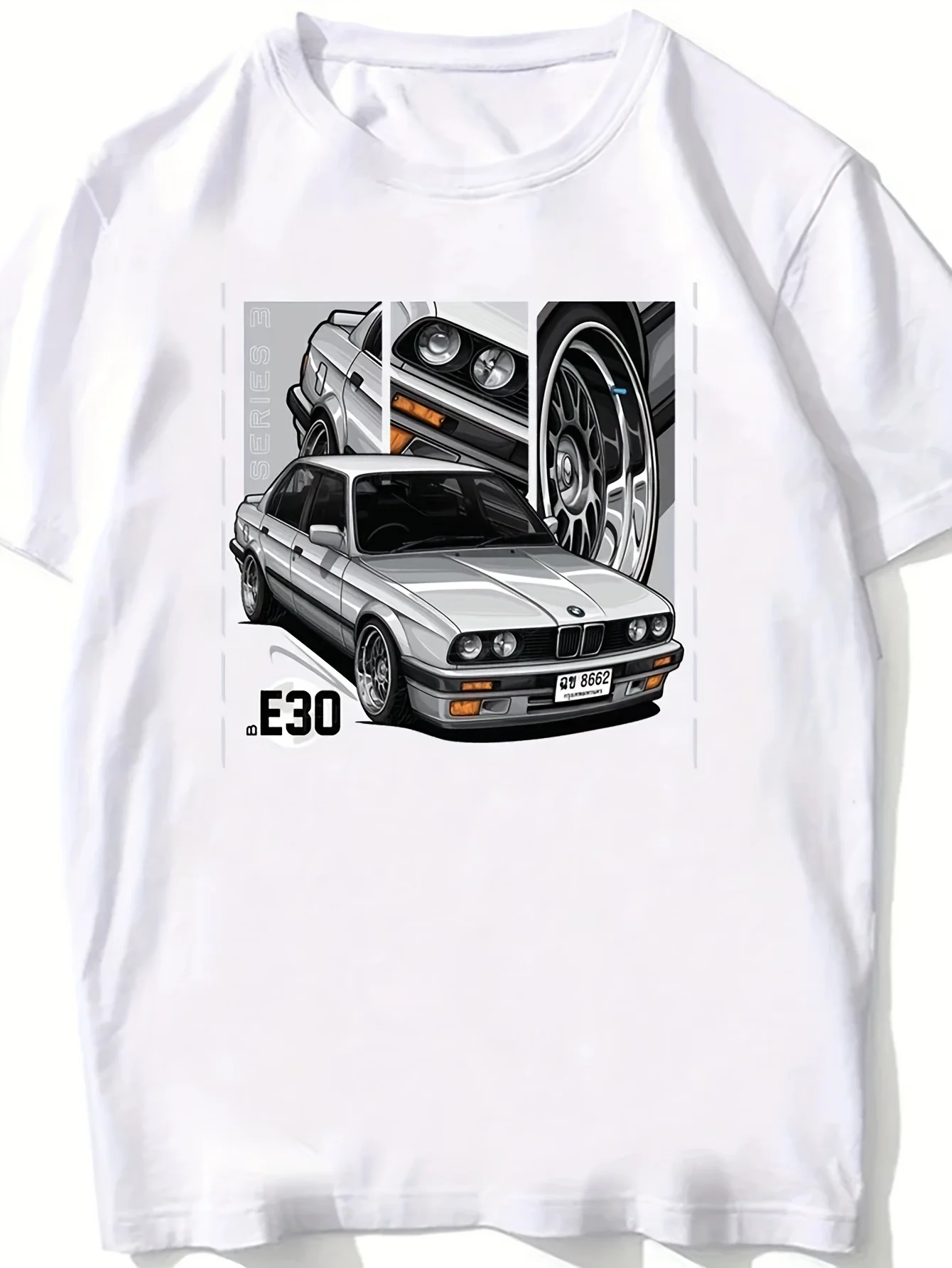 Retro Germany EUDM - E34 M5 Tshirts Summer Men Short Sleeve Old Legend E30 M3 Classic Car T-Shirt Boy Casual Tops Man White Tees