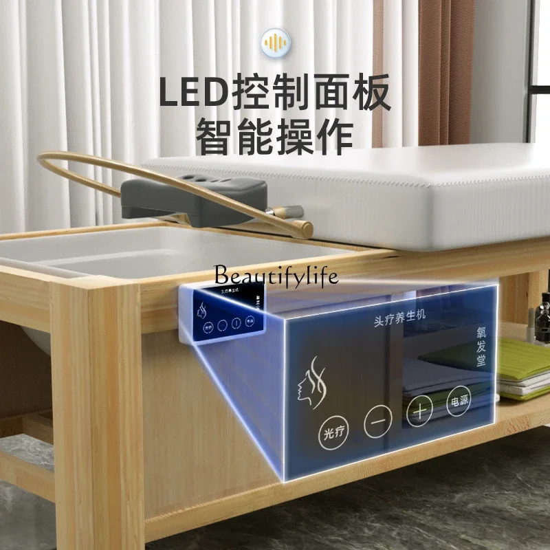 

06Thai Water Circulation Shampoo Chair for Hair Salon Massage Massage Bed Multifunctional Solid Wood