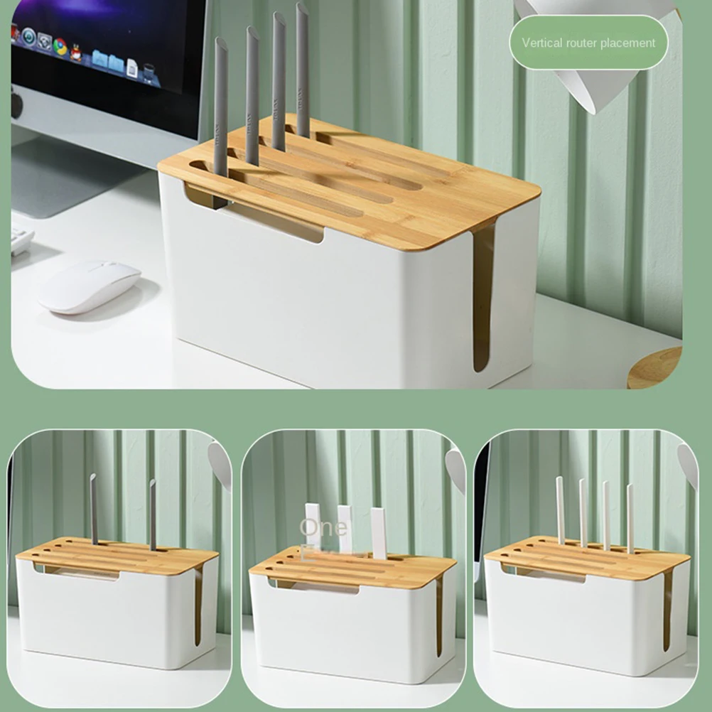 Router Storage Box, Bamboo and Wood hub, Wireless wifi TV Set-top Box, Arrangement and Storage