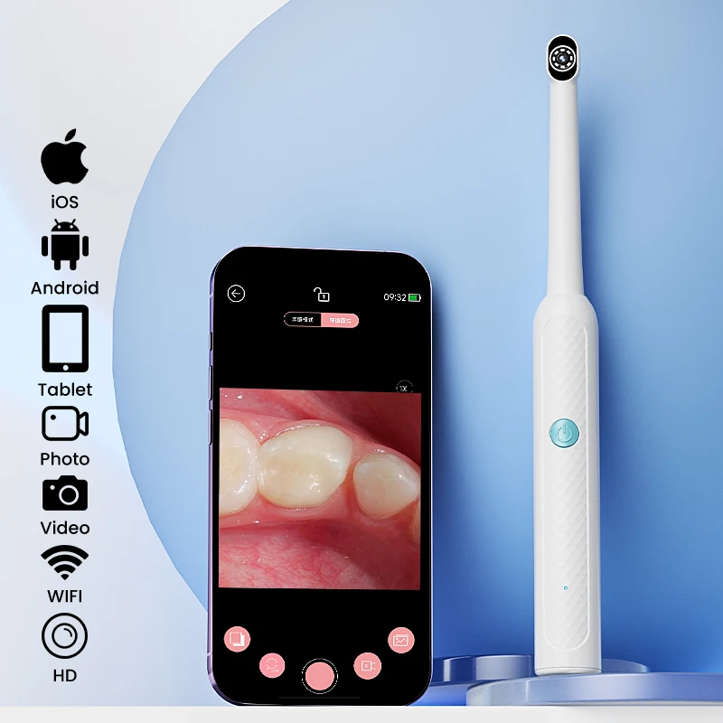 

Ручная визуальная Wi-Fi оральная камера для iOS/Android 1080P, инспекционная стоматологическая камера, беспроводной эндоскоп для iPhone/Type-C, 8 светодиодов