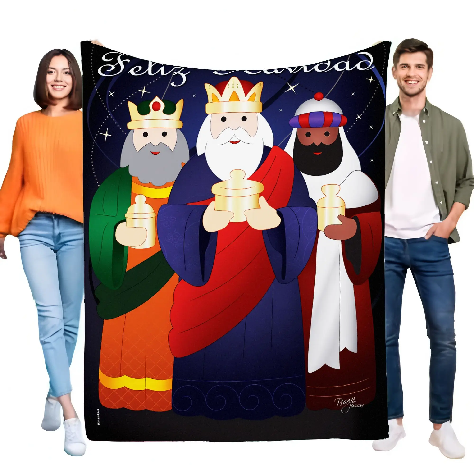 King Magi Blanket Soft Cozy Throw for Home Décor, Perfect for Christmas Celebration, Lightweight and Warm, Ideal Gift for Friend