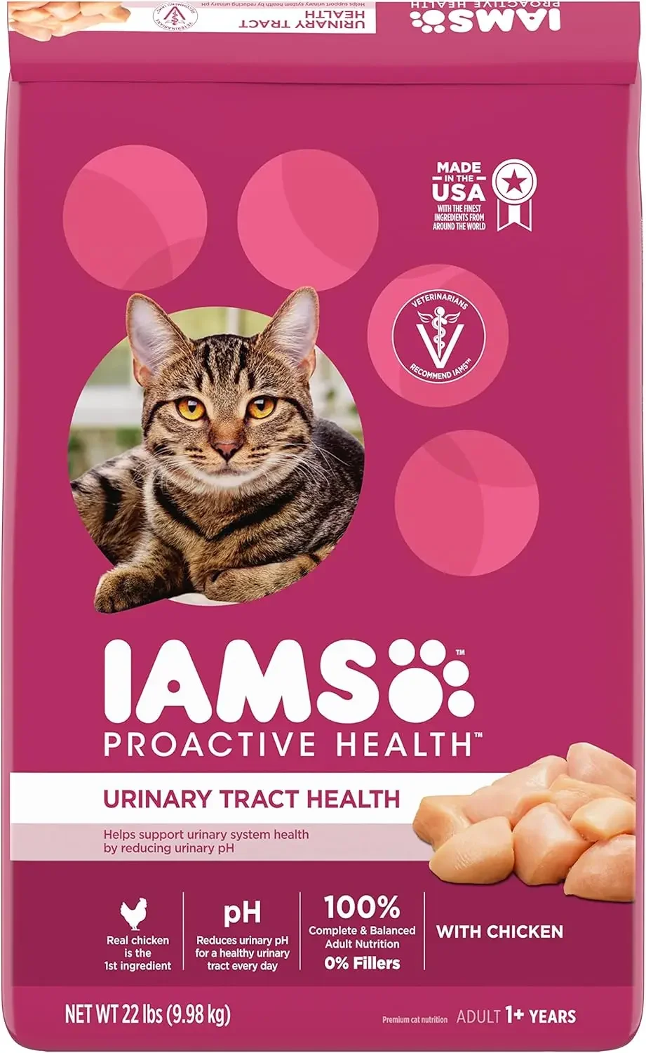 2024 HOT IAMS Proactive Health Adult Urinary Tract Healthy Dry Cat Food with Chicken, 22 lb. Bag