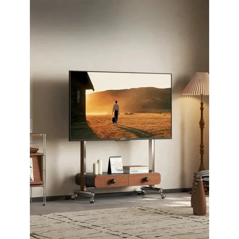 TV stand Living room household stainless steel vertical mobile TV stand