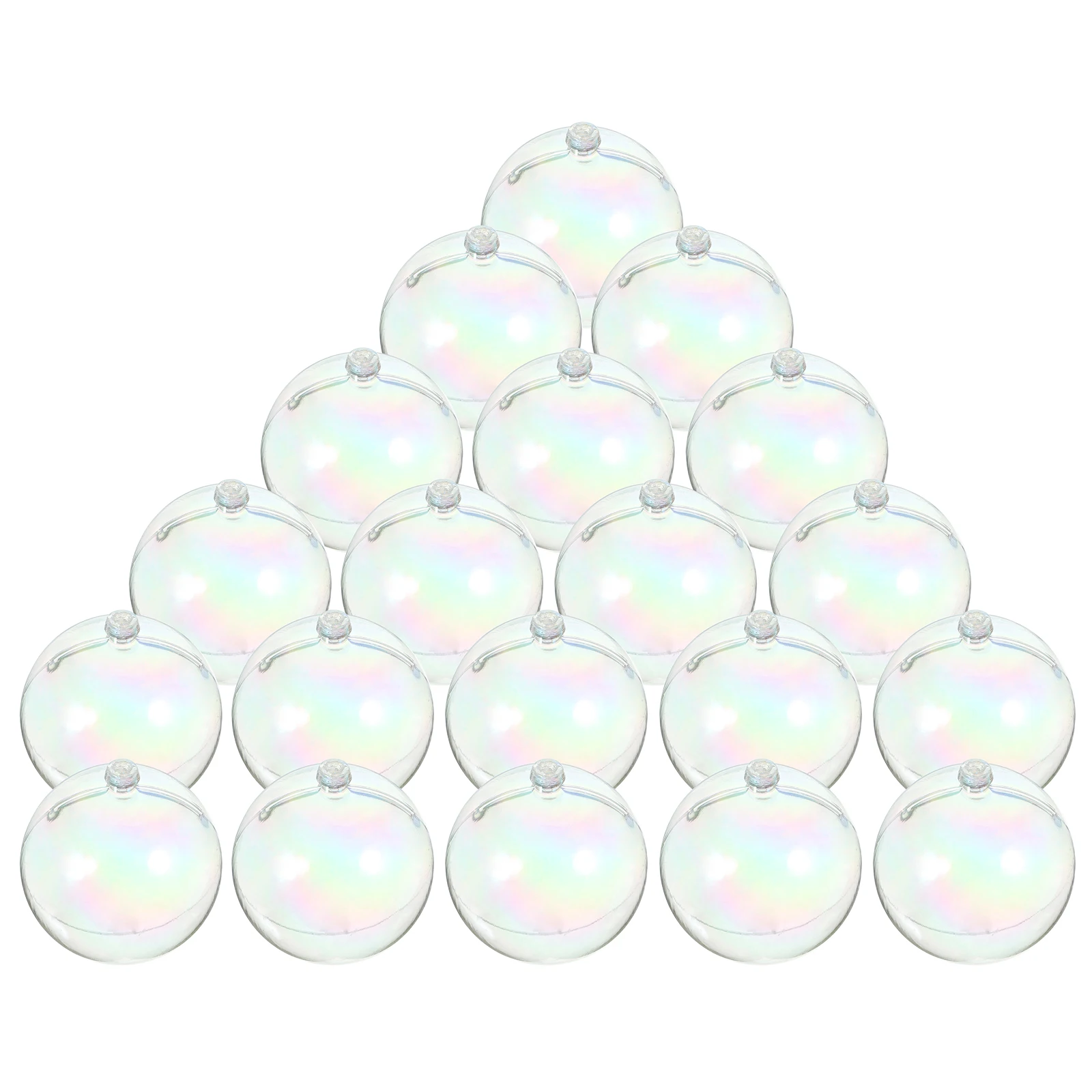 

20pcs Christmas Glitter Bubble Rainbow Balls 4cm Transparent Ball Ornaments for Tree Hanging Decorations