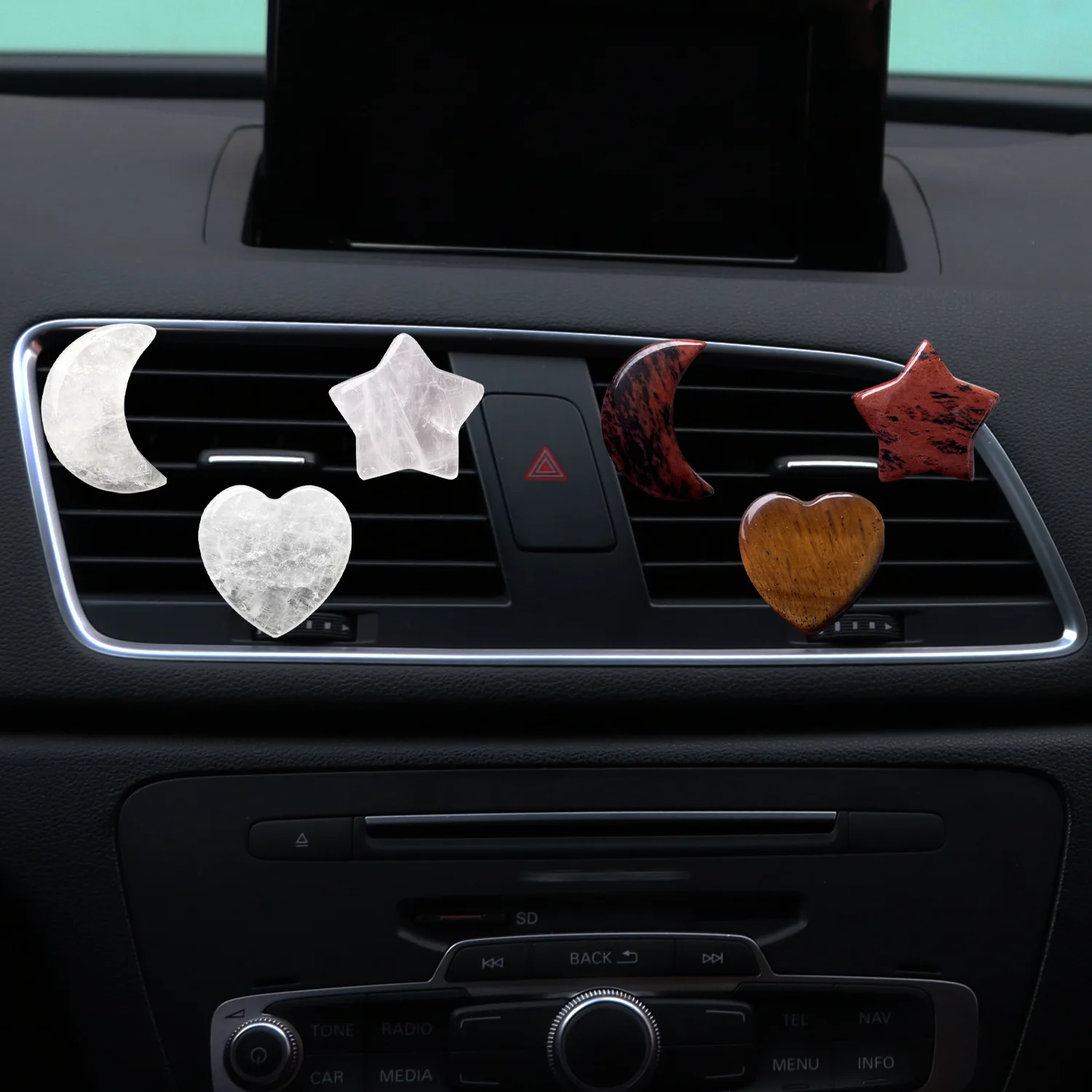 3Pcs/Set Crystal Moon Star Love Car Air Outlet Decoration Clip Auto Interior Air Conditioning Mouth Decor Clip Car Accessories