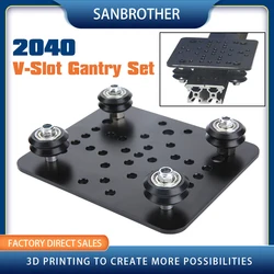 2040 V-Slot Gantry Set 40-40mm Gantry Plate With Wheels For 2040/4040 Aluminum Profiles Aluminum Plate Kits Plat v-openbuildd