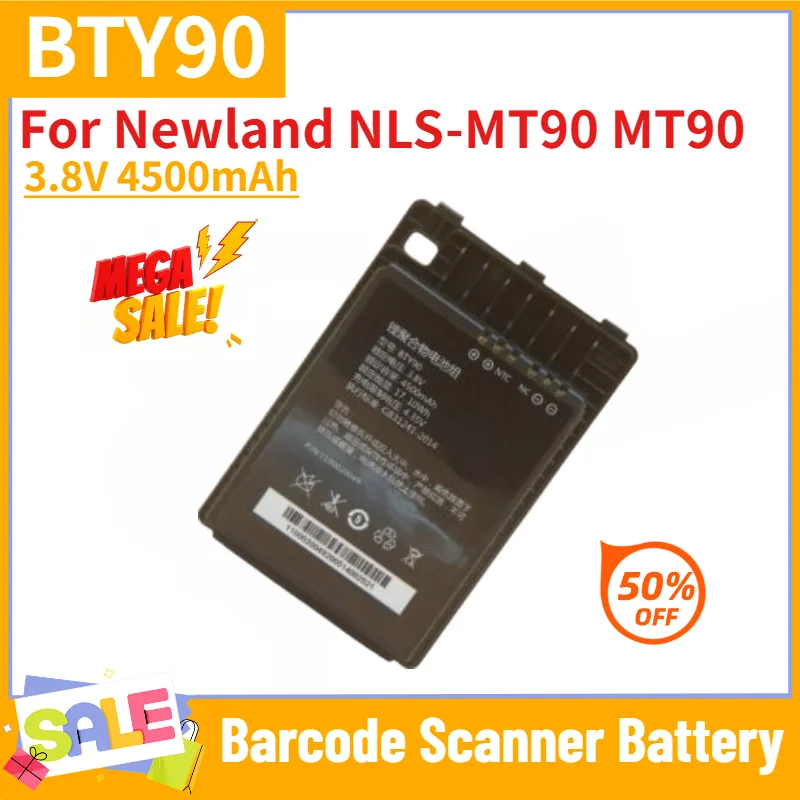 BTY90 Battery for Newland Barcode Scanner NLS-MT90 MT90 High Quality Replacement Battery 3.8V 4500mAh