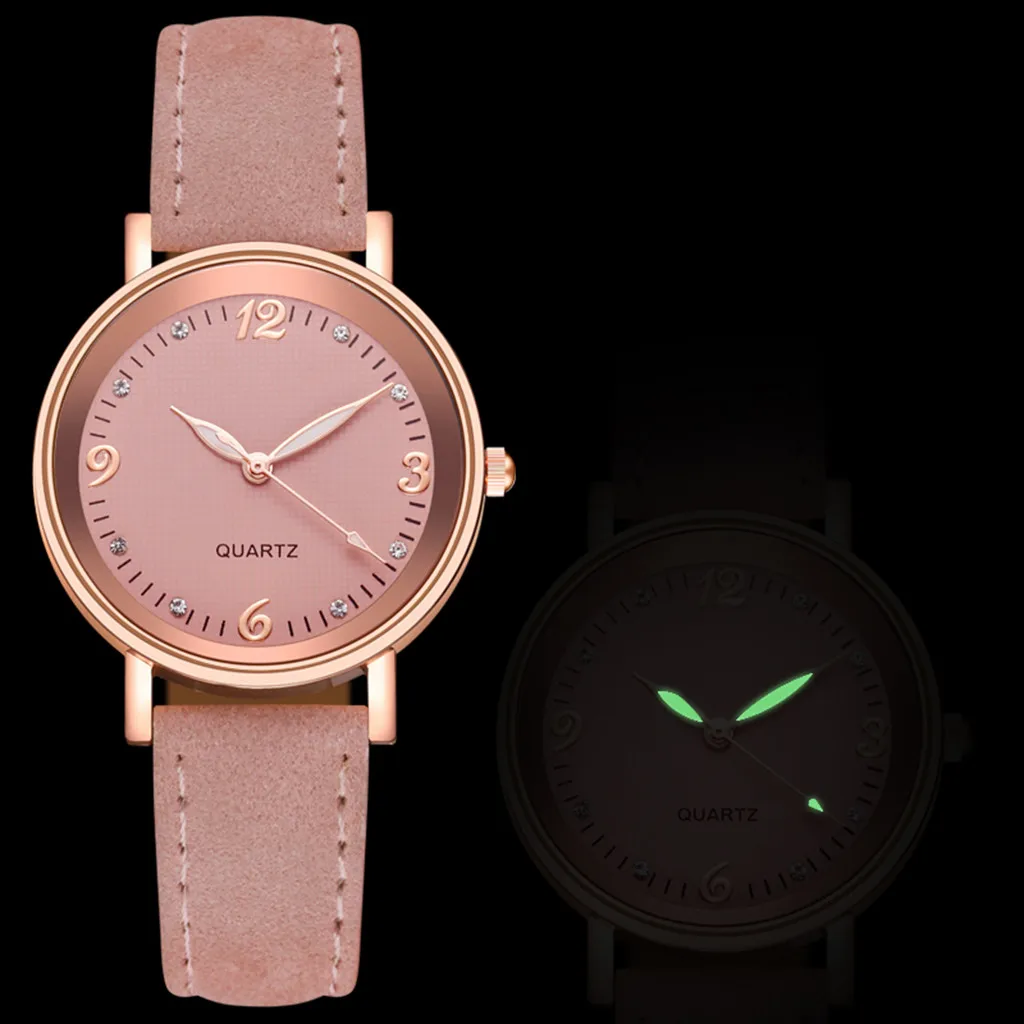 Reloj de pulsera con escala Digital para mujer, cronógrafo de cuarzo analógico con correa de cuero, a la moda, para negocios