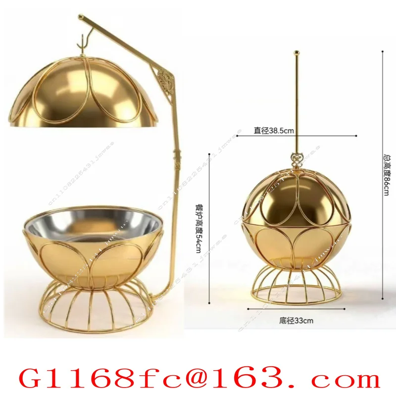 Stainless Steel Globe Hanging Dining Stove Hotel Buffet Stove