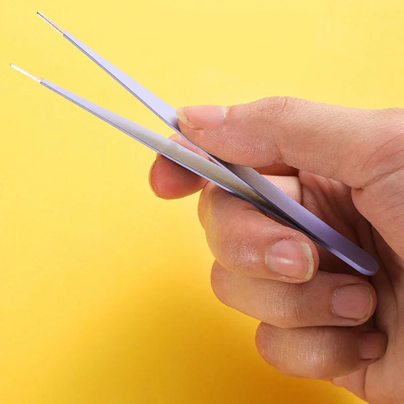 الفولاذ المقاوم للصدأ مستقيم منحني الملقط الملونة الوردي الأزرق الأرجواني DIY بها بنفسك ملقط رمش مسمار الفن ملصق الراين قطف أداة