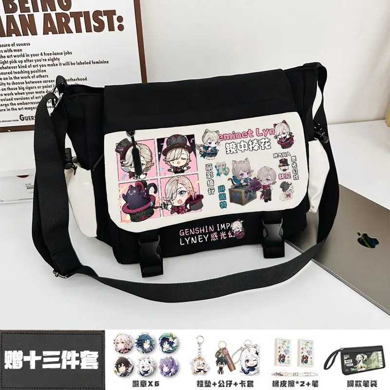 Genshin Impact Lin Xiao Palace Crossbody Naviratna Sidha Shoulder Unisex High Capacity Tutoring Bag Ani