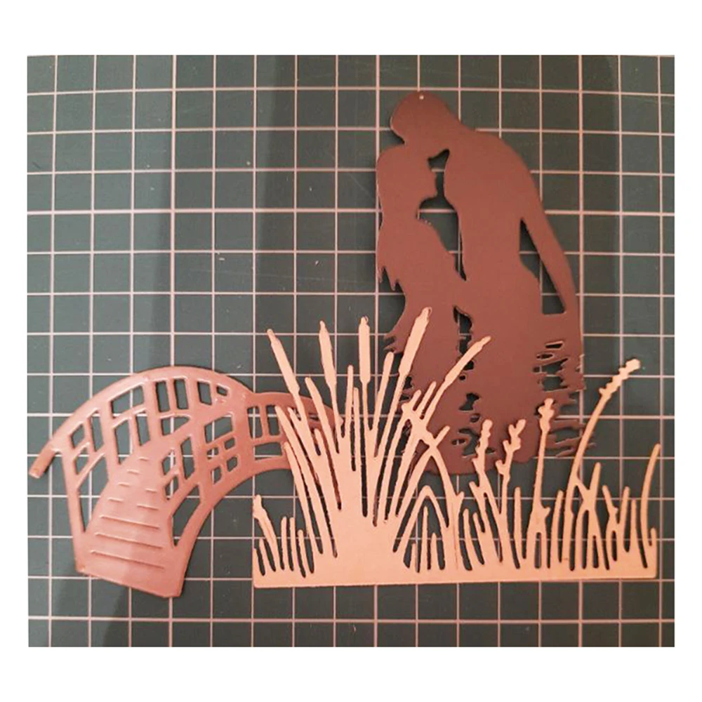 Metal Cutting Dies Lover Grass Bridge Card Making Mould Scrapbooking Decoration Dies Cut Mold Template for Paper Craft Diy