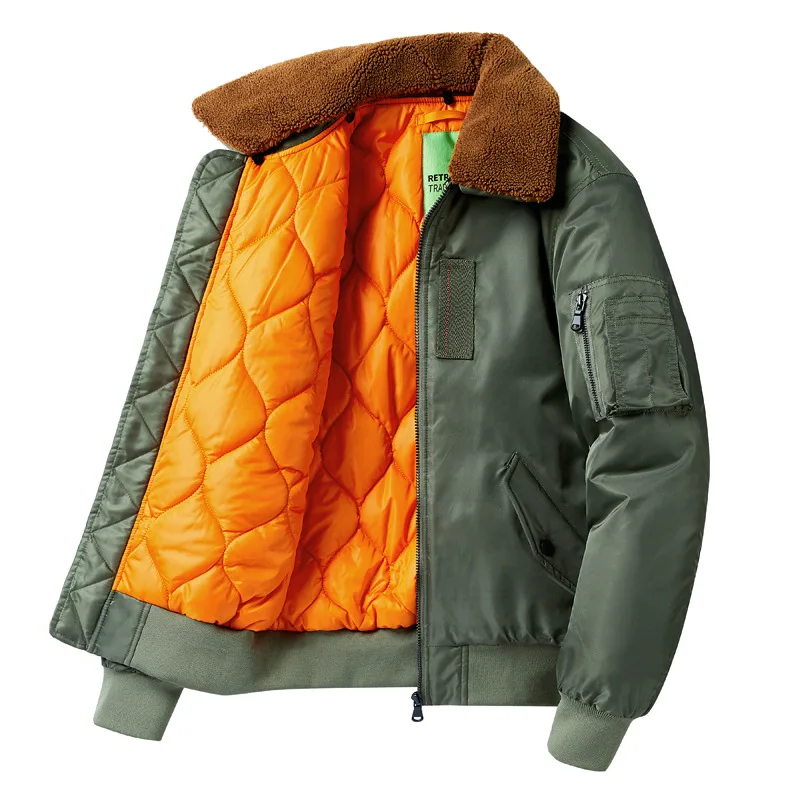 

Large Size Autumn Winter Men's Jacket Versatile Casual Stand-up Collar Jacket MA1 Pilot Jacket Men's Loose Lapel Baseball Jersey