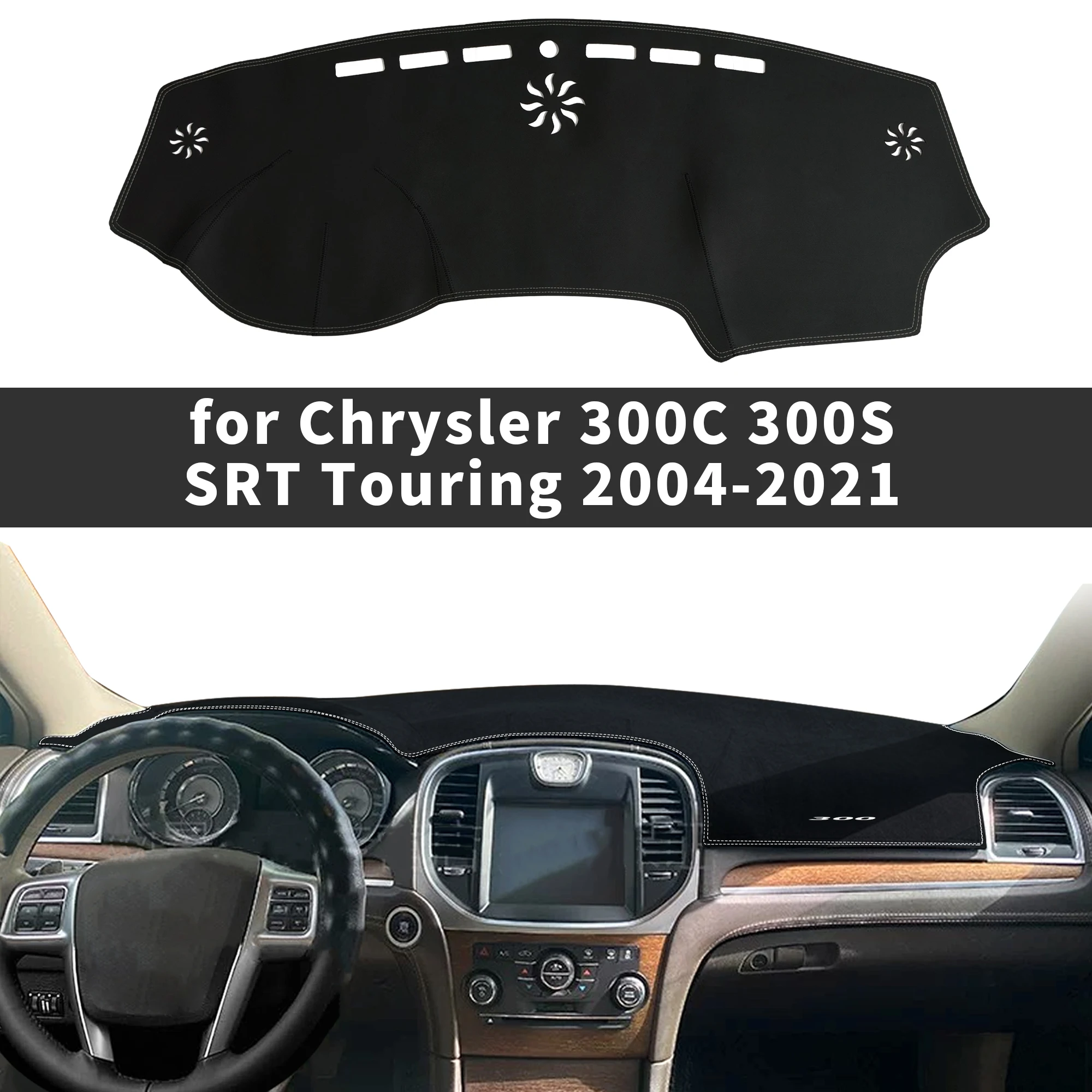 for Chrysler‌ 300C 300 300S SRT Touring Dashboard Cover Dashmat Sunshade Anti‑Slip Anti‑UV Dash Mat Cover Interior Accessories