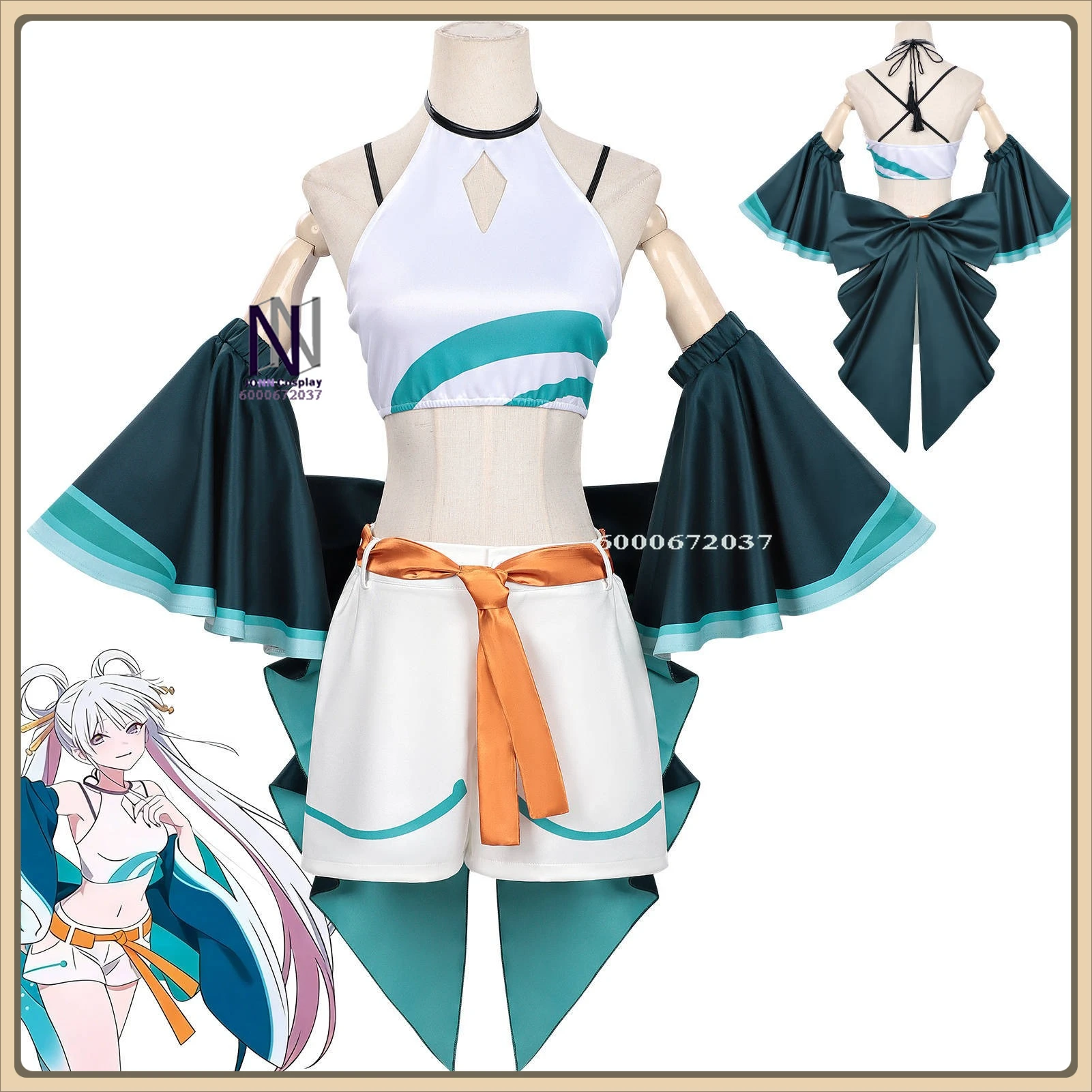 

Men's Komasawa Rai Cosplay Costume - Cosmic Princess Kaguya Slim Fit Pants & Embroidery Collar Role Playing Halloween Party Suit
