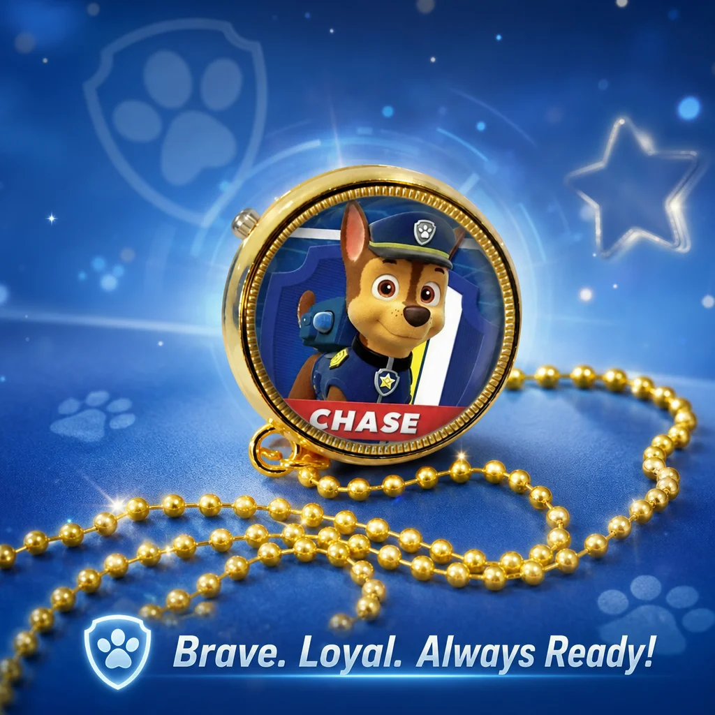 Cartoon PAW Patrol Spinning Top Necklace Pocket Quartz Watch Kids Birthday Party Gift Cute Small Pendant Lovely Children Toy