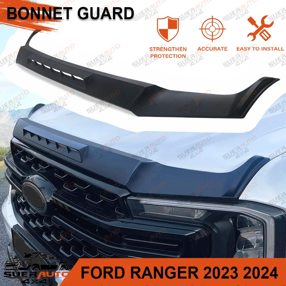 

Front Bonnet Protector Stone Guard Trim Cover For Ford Ranger T9 2023 2024 Wildtrak XLT XLS XL Next Gen Car Exterior Accessories