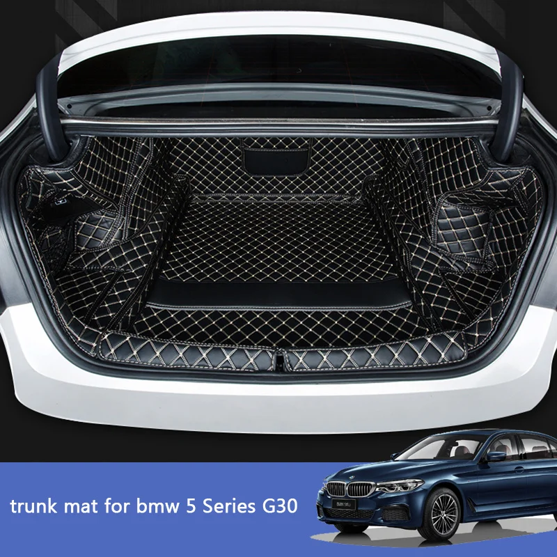 leather car trunk mat cargo liner for bmw g30 2019 2020 520 530 525 540 535 boot luggage rear rug carpet 5 series
