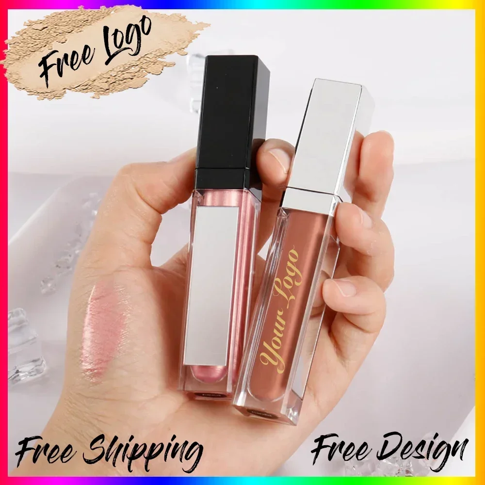 Lip Gloss with Led Light and Mirror Private Label Lipstick Liquid Shiny Colors P42 P43 P90 P143