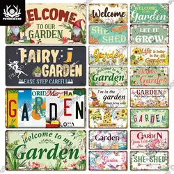 Putuo Decor Garden Vintage Licenses Plate Metal Sign Plaque Metal Vintage for Kitchen Garage Garden Home Living Room Wall Decor