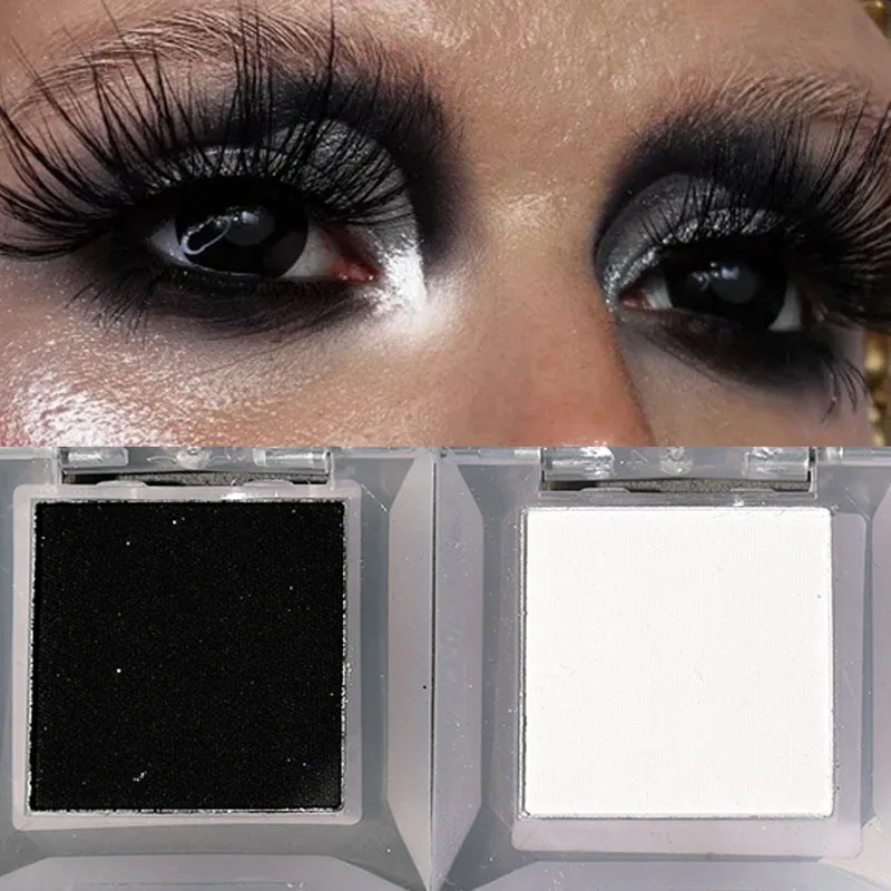 Palette de fards à paupières monochromes fumés, surligneurs, imperméables, blanc, Beige, noir, éclaircissant, tête d'oeil mate, Base de maquillage, cosmétique