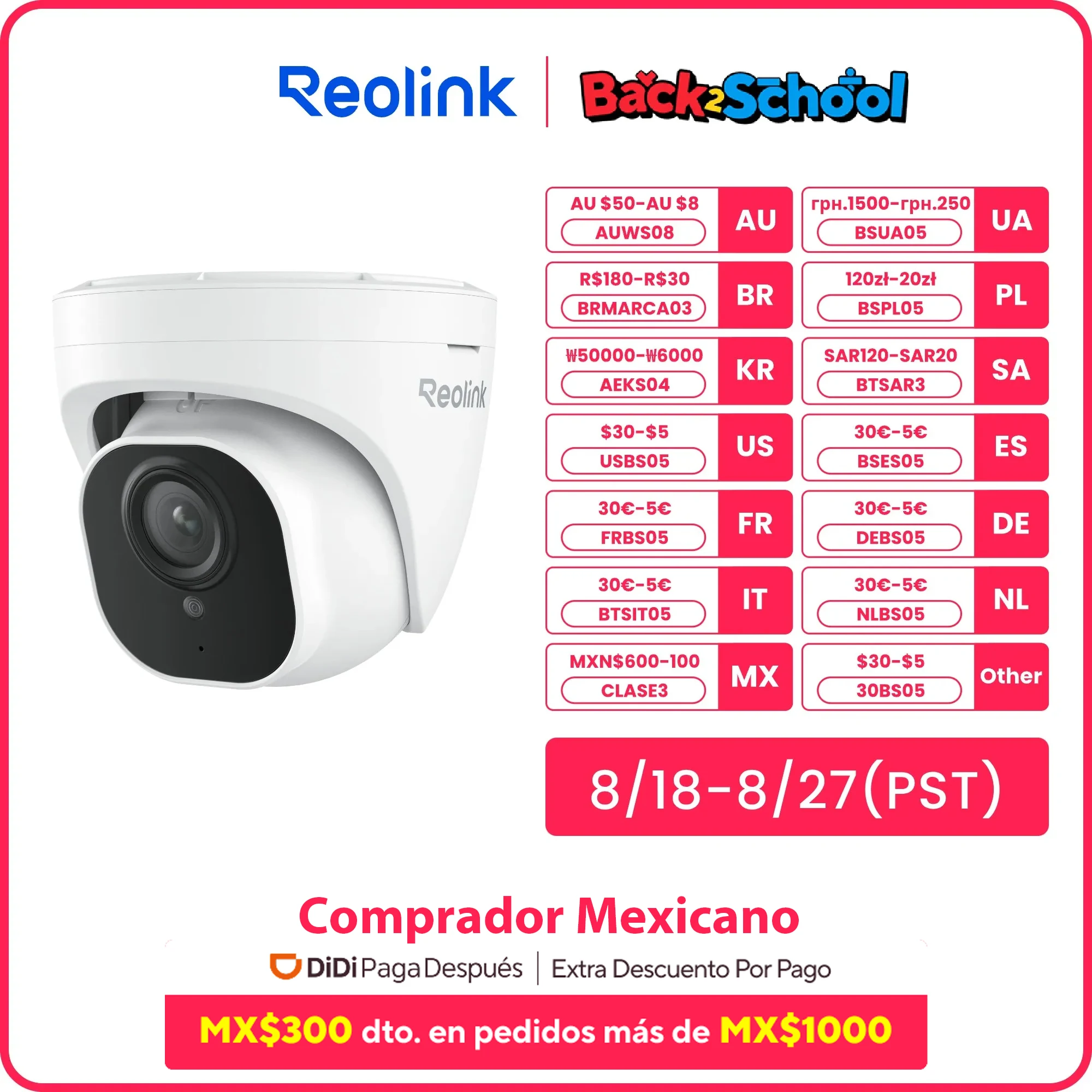 

Reolink Smart Security Camera 5MP PoE Outdoor Infrared Night Vision IP Cam Person/Vehicle Detection Home Surveillance Camera