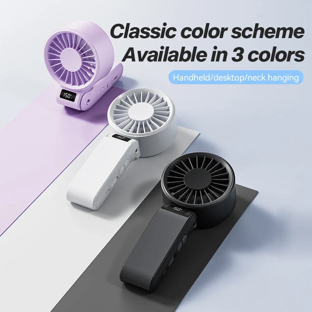 2025 Portable High speed fan Mini Fan 3000mAh Rechargeable Battery USB Fan Foldable Handheld Fan for Outdoor fan image 4
