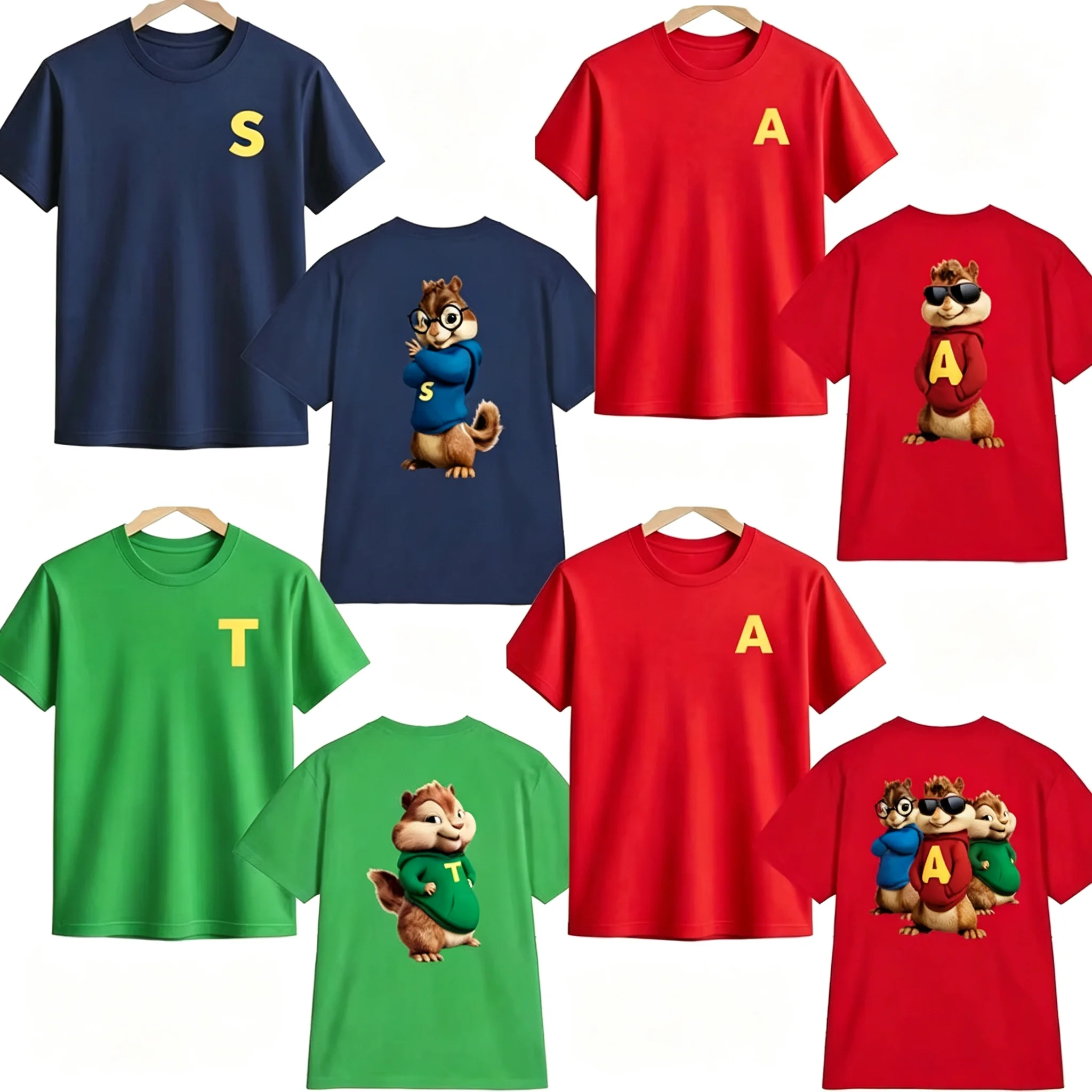 Alvin and The Chipmunks: The Squeakquel's Tshirt Men Women Manfashion 2-sided Print Shirt Is Available for Best Friend Tee Tops