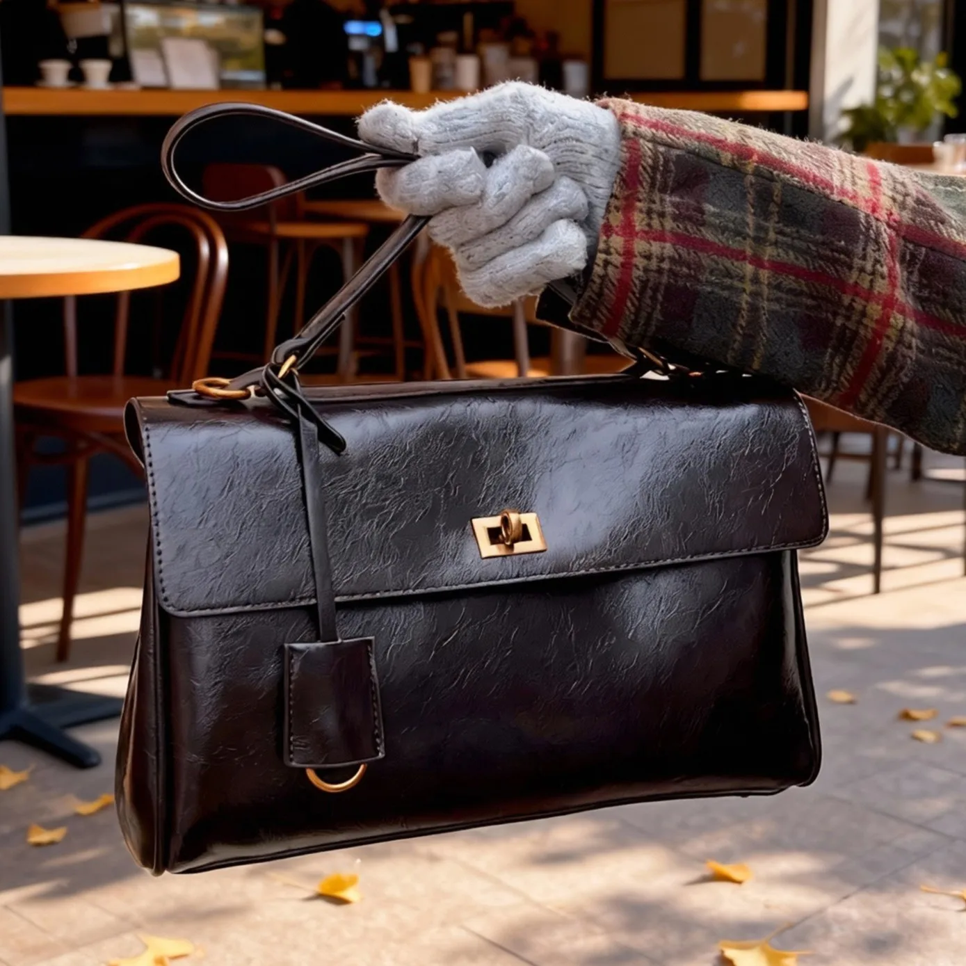 

Luxury PU Leather Retro Commuter Bag Large Capacity Handbag Stylish Underarm Tote for Elegant Daily Use Women Shoulder Satchels