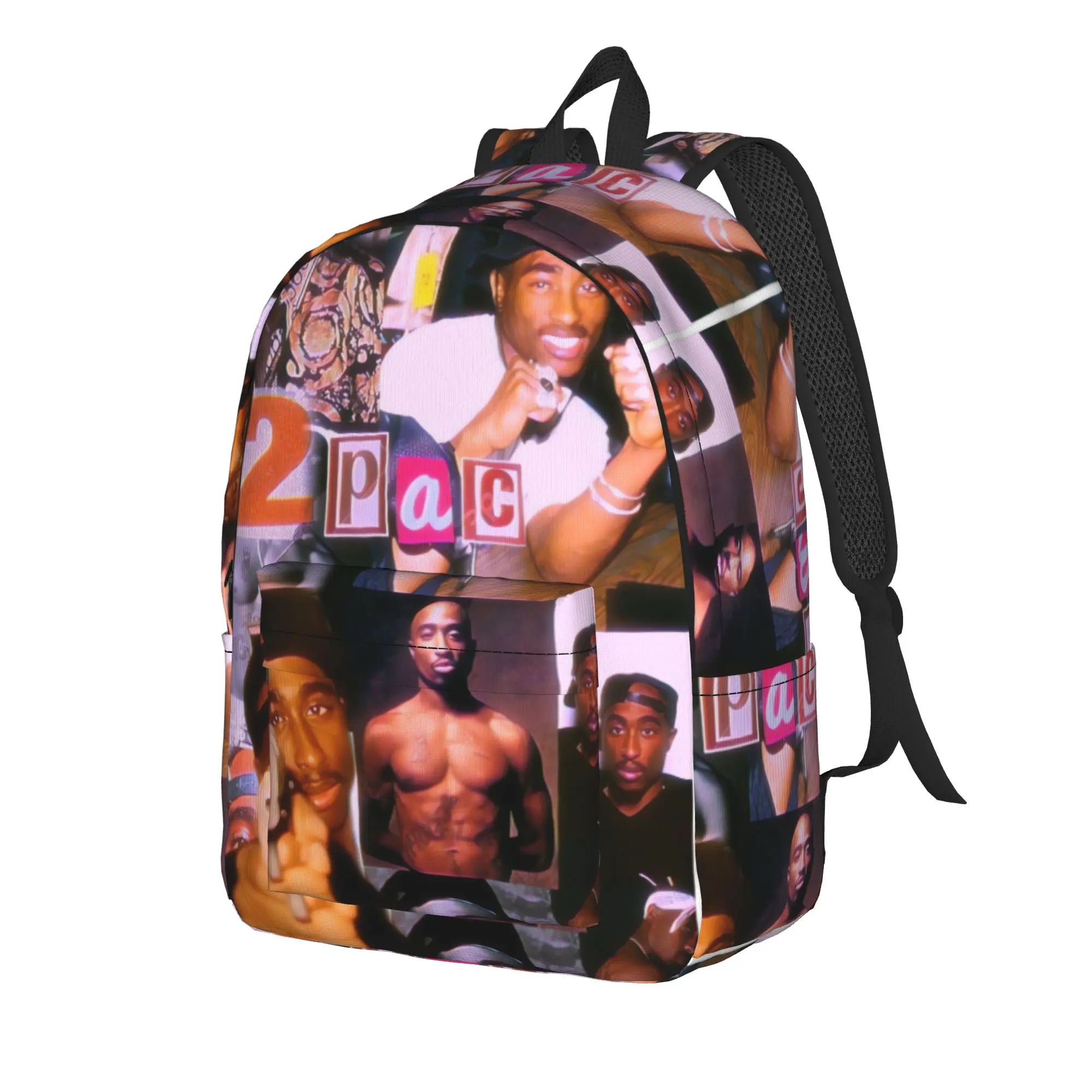 Tupac 2pac King Of Rap 90's Backpack Female  Durable Backpacks Polyester Kawaii High School Bags Sport High Quality Rucksack