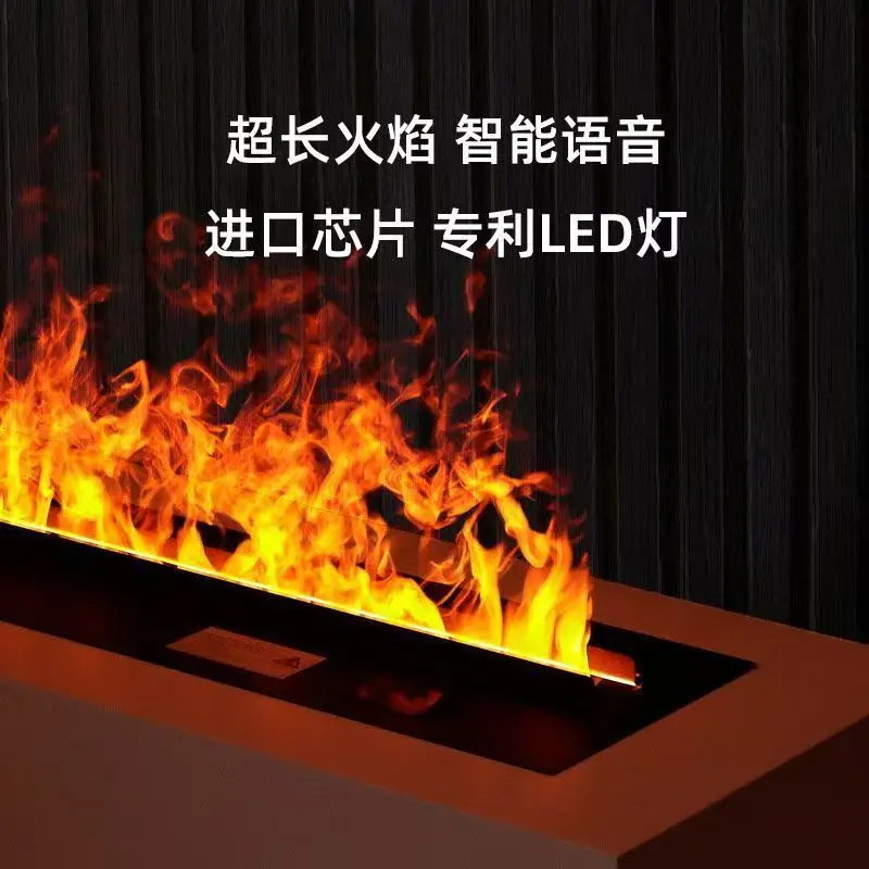 3D Fogging Fireplace Humidifier with Electronic Flame for Living Room Home Outdoor Waterproof Recessed Stainless Steel Smart