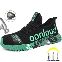 Women work Air Cushion Sport Safety Shoes For Women Men Fashion Indestructible Shoes Anti-smash Anti-puncture Work Shoes Lightw