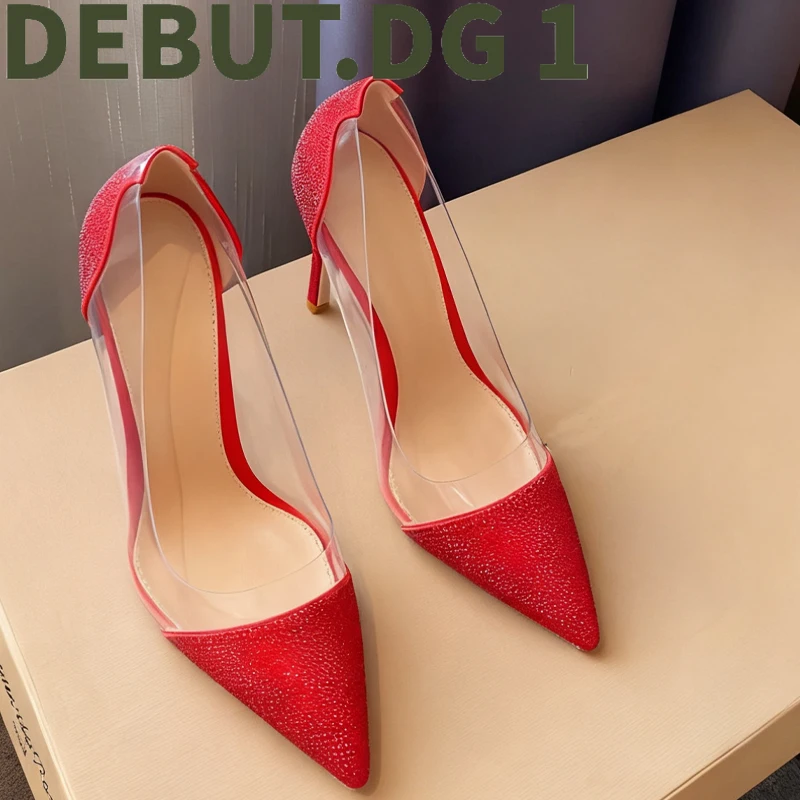 Upgraded PVC Transparent High Heels Body-Heat Softening Technology Breathable Lambskin Lining 10.5cm Heel