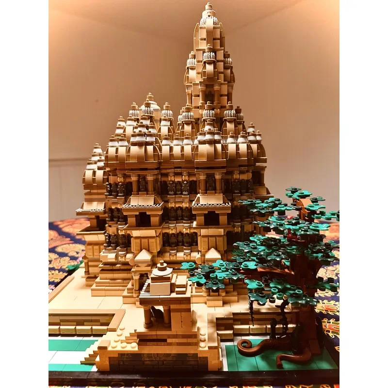 Moc Architecture modèle brique Temple indien technologie blocs de construction modulaires cadeau jouets de noël bricolage ensemble assemblage