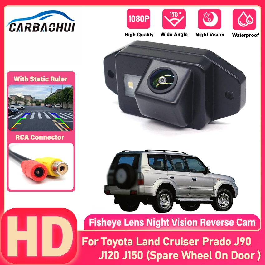 For Toyota Land Cruiser Prado J90 J120 J150 Rear View Camera Fisheye CCD Night Vision RCA License Plate Camera Backup Camera