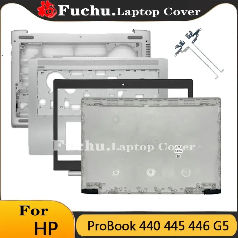 

NEW Laptop LCD Back Cover/Front Bezel/Hinges/Palmrest/Bottom Case For HP ProBook 440 445 446 G5 HSN-Q04C Top Back Case Silver