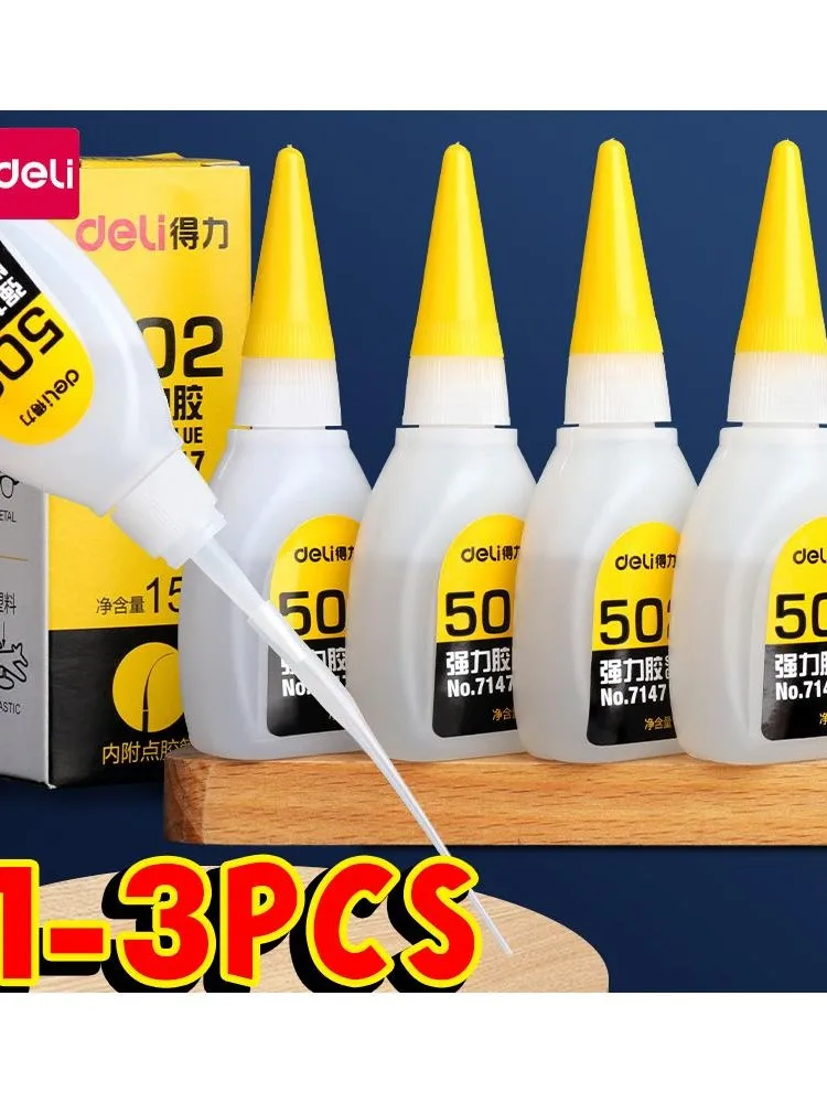 Deli 502 super cola cianoacrilato de secagem rápida instantânea couro borracha madeira metal forte