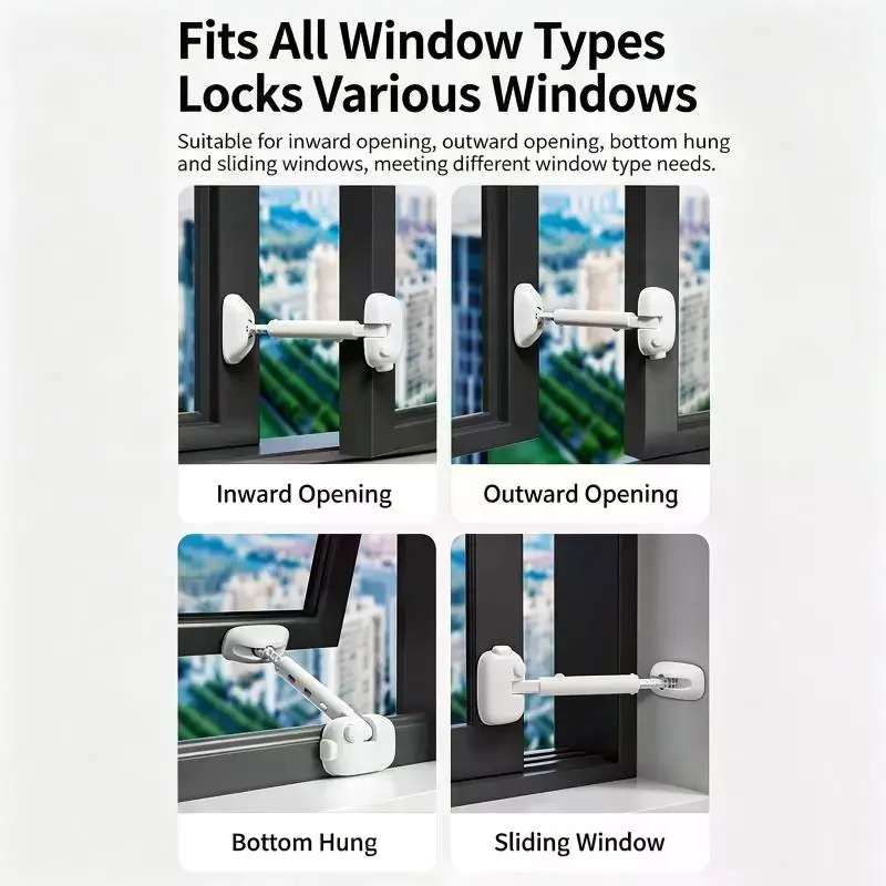 1/2Pcs Window Lock Child Protection Window Restrictor Baby Safety Stopper Falling Prevention Locks Limiter
