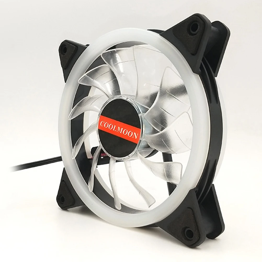 

1Pcs Rgb Computer Fan 12cm Mute LED Cooling Double Aperture Fan Desktop Pc Case CPU Cooling Cooler Low Noise CPU Cooler