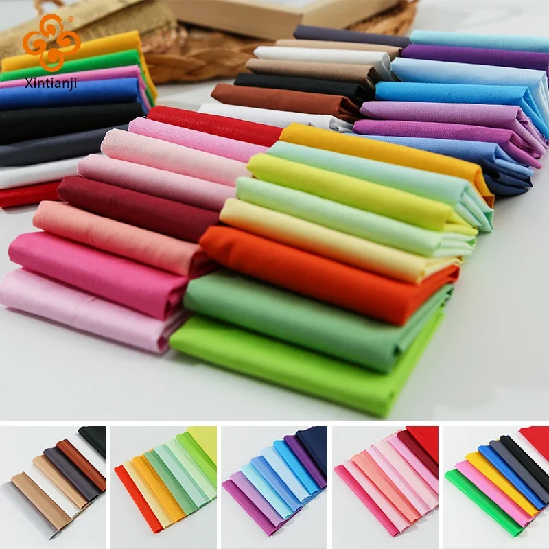 8PCS DIY Rainbow Cotton Fabric Solid Color Clothing Needlework Quilt Sewing Cloth Patchwork Accessories 20x25cm
